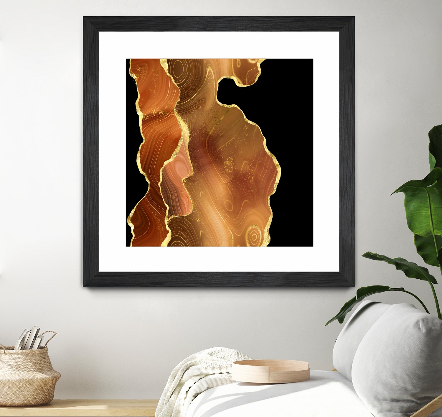 Orange Gold Agate Texture 03 by Isabel Muñoz on GIANT ART - orange digital painting