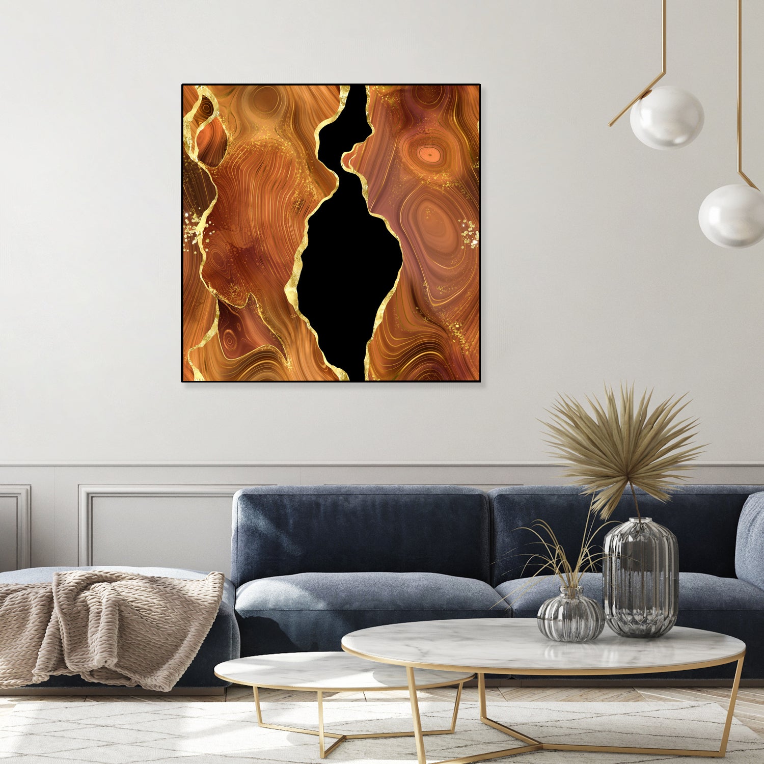 Orange Gold Agate Texture 04 by Isabel Muñoz on GIANT ART - orange digital painting