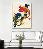 Koi Fish Japan Red Blue Illustrations by Edo Agus Setiawan on GIANT ART - yellow photo illustration