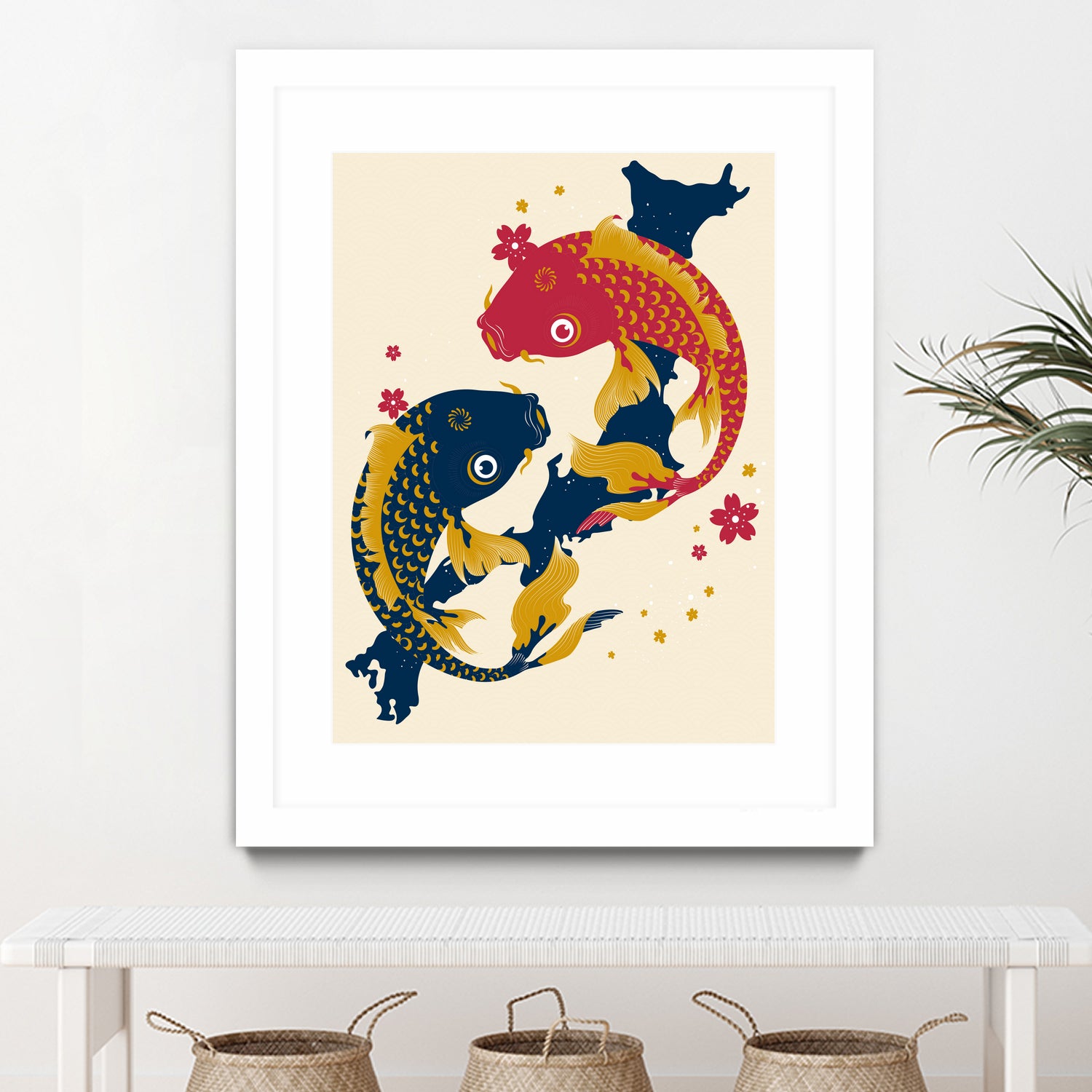 Koi Fish Japan Red Blue Illustrations by Edo Agus Setiawan on GIANT ART - yellow photo illustration