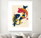 Koi Fish Japan Red Blue Illustrations by Edo Agus Setiawan on GIANT ART - yellow photo illustration