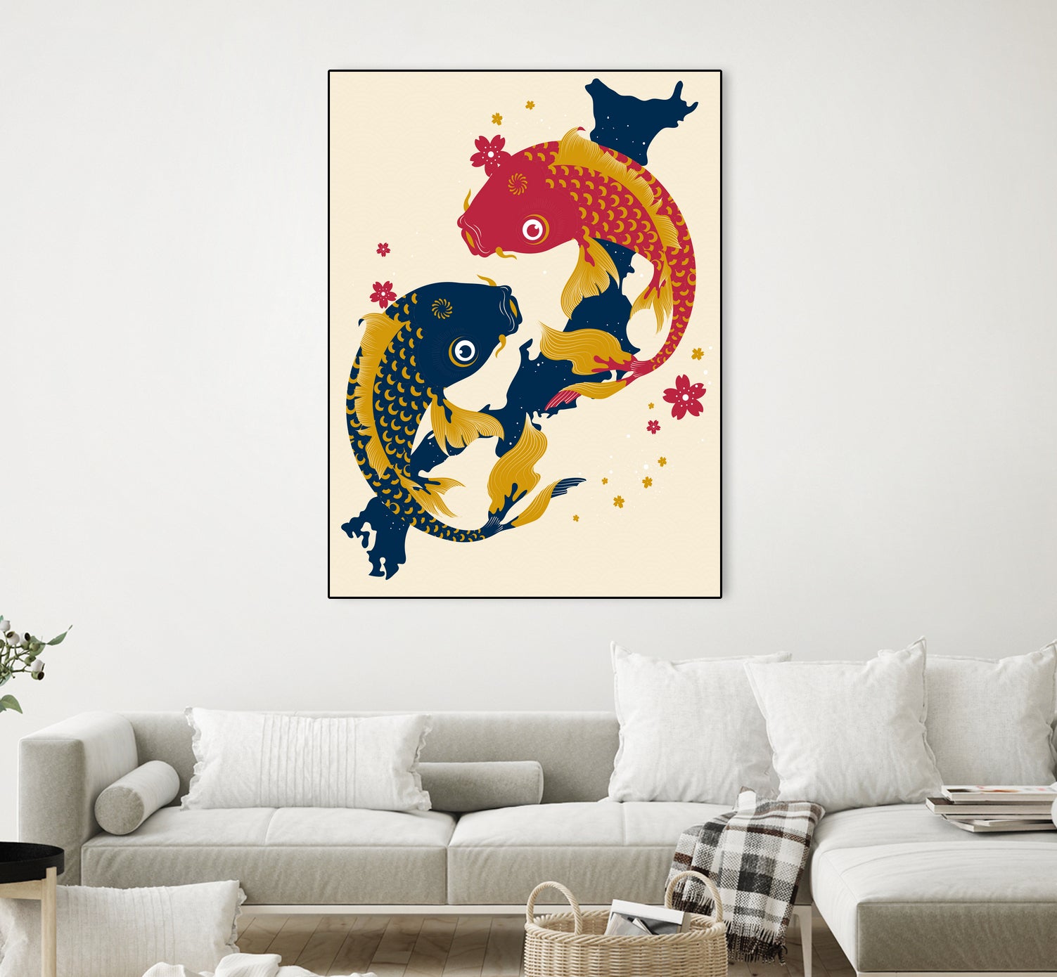 Koi Fish Japan Red Blue Illustrations by Edo Agus Setiawan on GIANT ART - yellow photo illustration