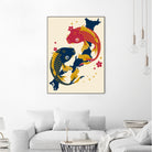 Koi Fish Japan Red Blue Illustrations by Edo Agus Setiawan on GIANT ART - yellow photo illustration