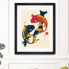 Koi Fish Japan Red Blue Illustrations by Edo Agus Setiawan on GIANT ART - yellow photo illustration