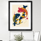 Koi Fish Japan Red Blue Illustrations by Edo Agus Setiawan on GIANT ART - yellow photo illustration