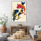 Koi Fish Japan Red Blue Illustrations by Edo Agus Setiawan on GIANT ART - yellow photo illustration