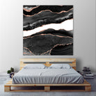 Black & Rose Gold Agate Texture 08 by Isabel Muñoz on GIANT ART - black digital painting