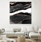 Black & Rose Gold Agate Texture 08 by Isabel Muñoz on GIANT ART - black digital painting