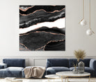 Black & Rose Gold Agate Texture 08 by Isabel Muñoz on GIANT ART - black digital painting