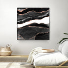 Black & Rose Gold Agate Texture 08 by Isabel Muñoz on GIANT ART - black digital painting