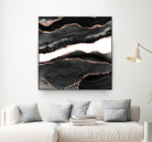 Black & Rose Gold Agate Texture 08 by Isabel Muñoz on GIANT ART - black digital painting