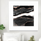 Black & Rose Gold Agate Texture 08 by Isabel Muñoz on GIANT ART - black digital painting