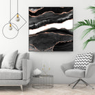 Black & Rose Gold Agate Texture 08 by Isabel Muñoz on GIANT ART - black digital painting