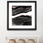 Black & Rose Gold Agate Texture 08 by Isabel Muñoz on GIANT ART - black digital painting