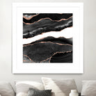 Black & Rose Gold Agate Texture 08 by Isabel Muñoz on GIANT ART - black digital painting