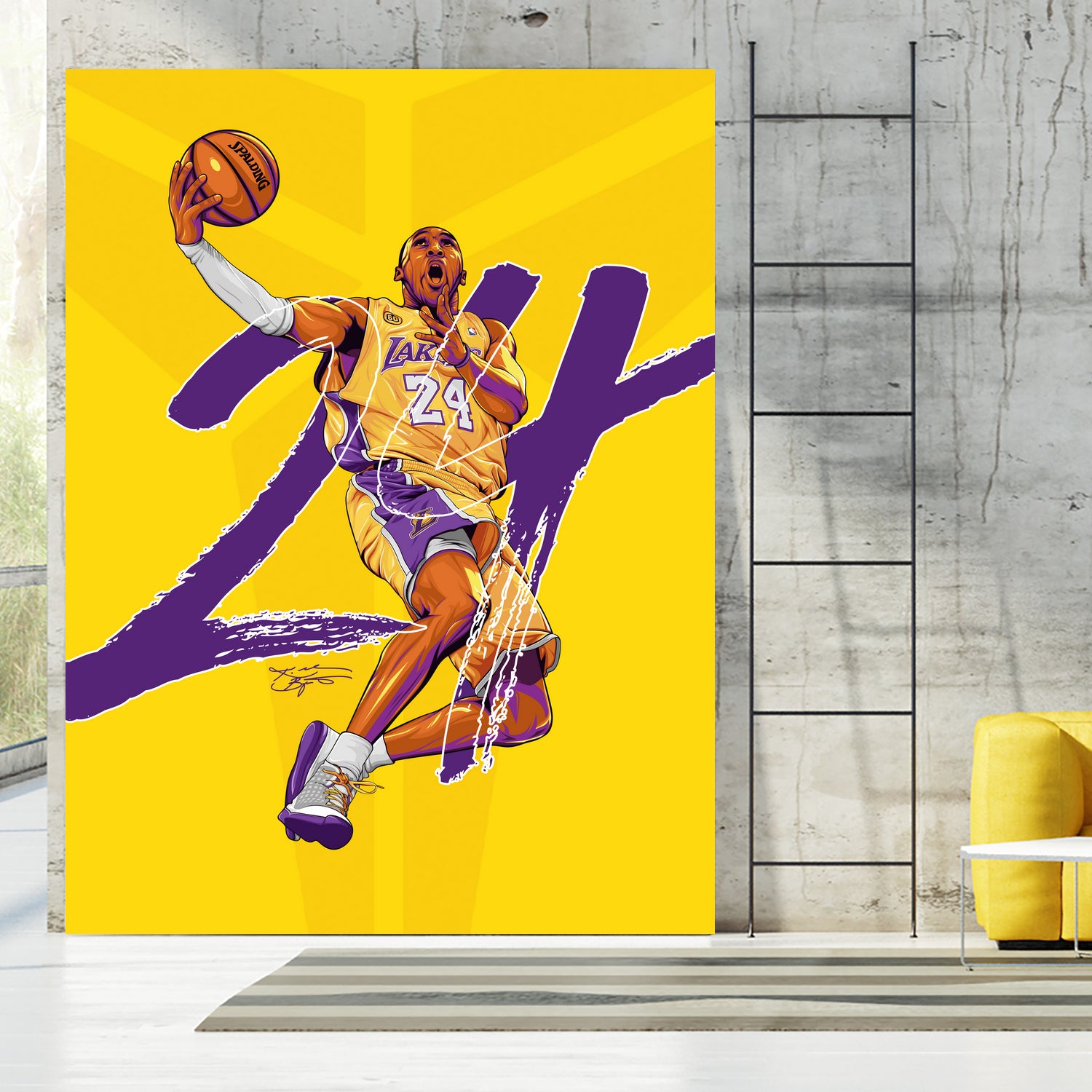 Kobe "Black Mamba" Bryant by Zildjian Magante on GIANT ART - yellow typography