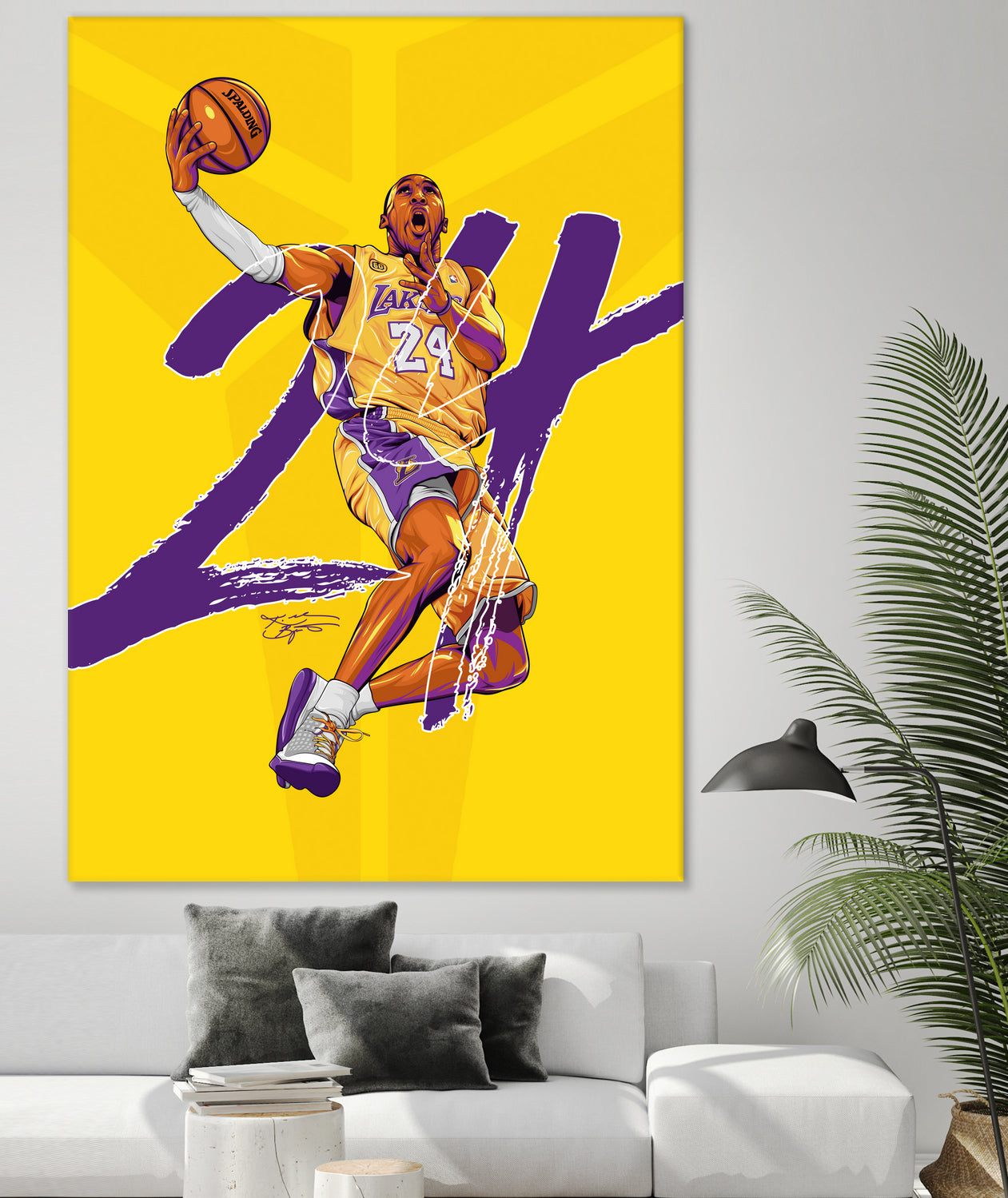 Kobe "Black Mamba" Bryant by Zildjian Magante on GIANT ART - yellow typography