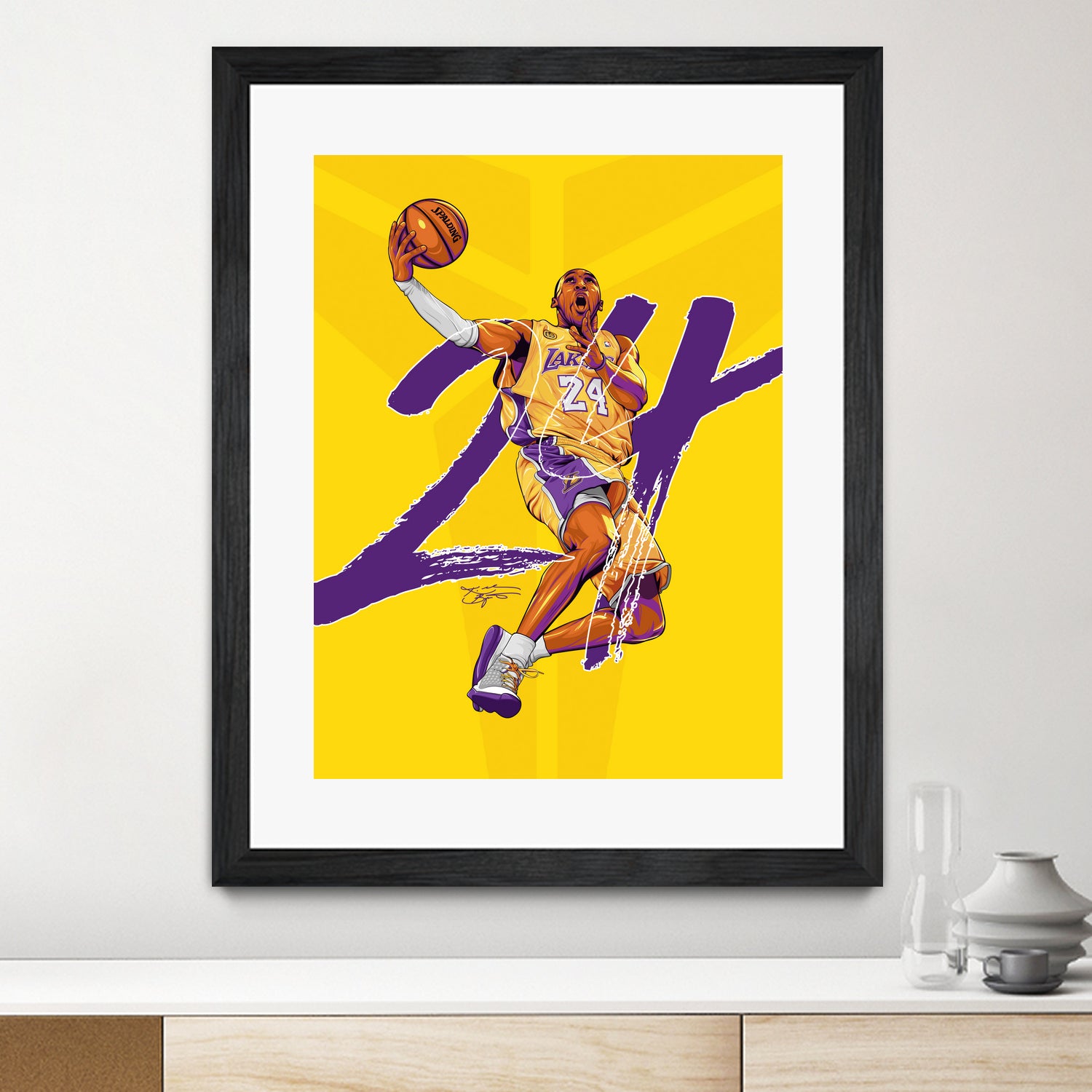 Kobe "Black Mamba" Bryant by Zildjian Magante on GIANT ART - yellow typography