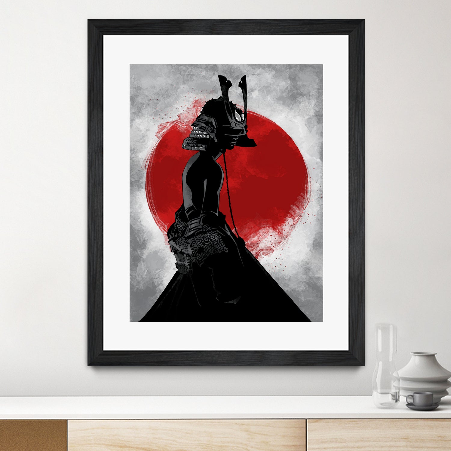 Samurai Girl by Nikita Abakumov on GIANT ART - red digital painting