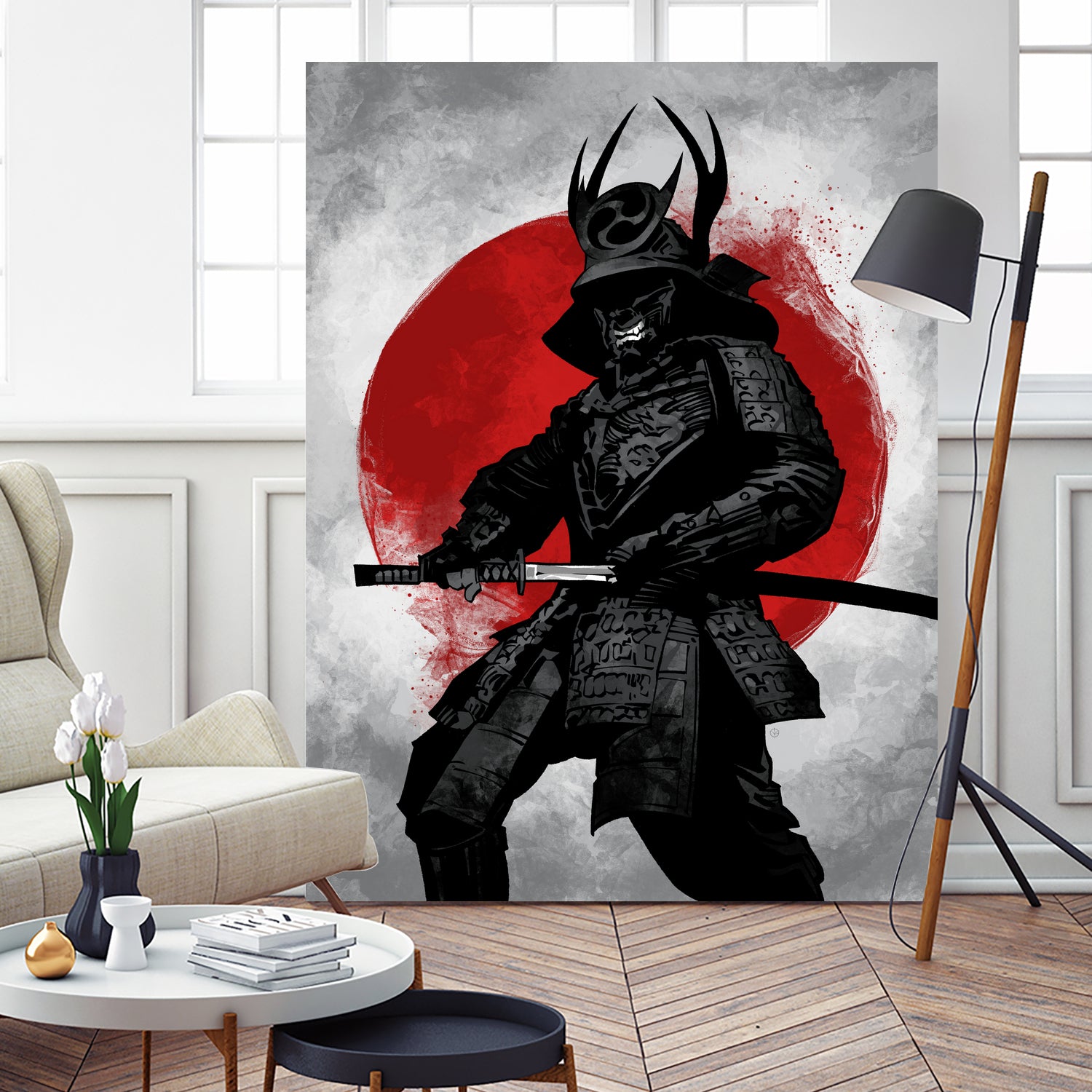 Samurai by Nikita Abakumov on GIANT ART - red digital painting