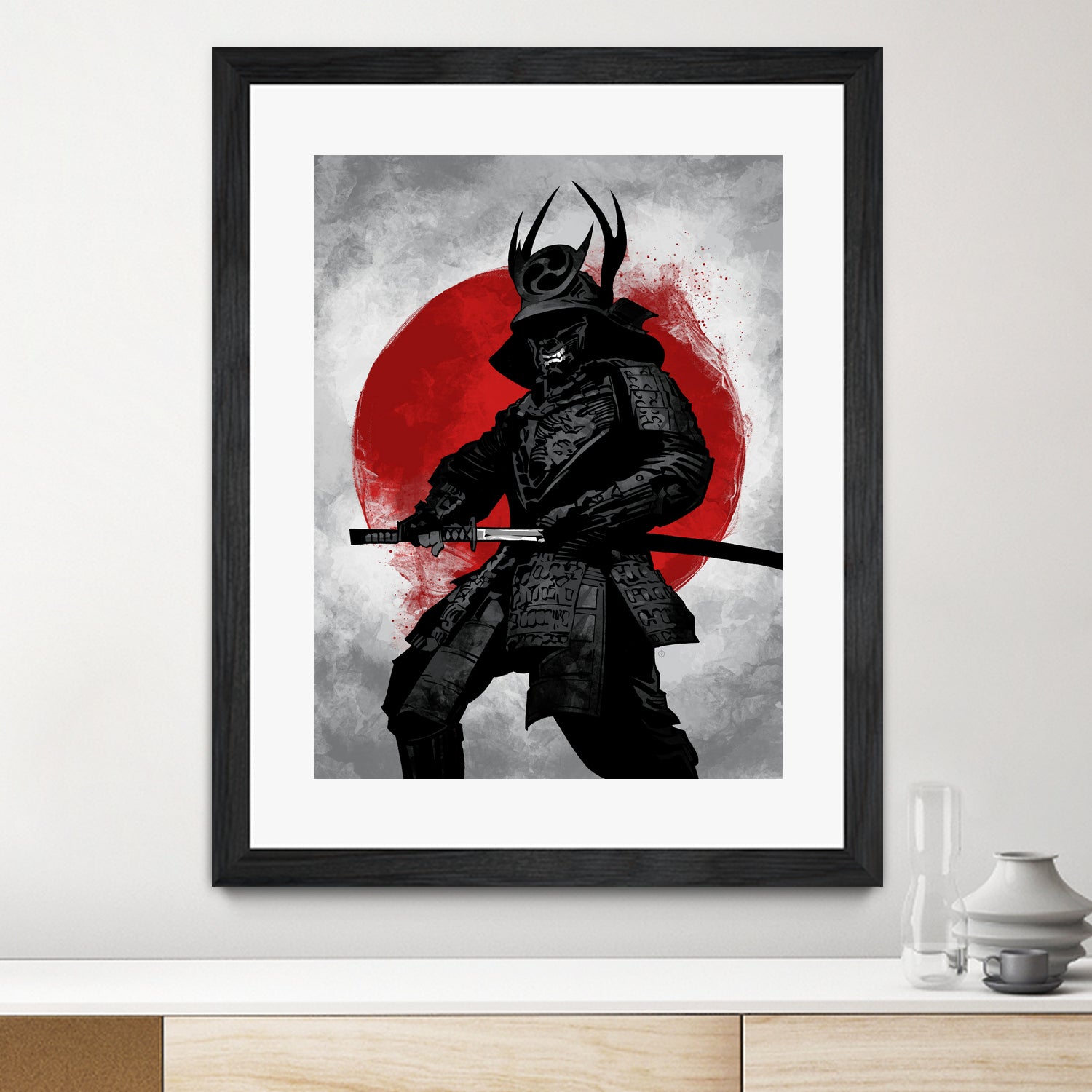 Samurai by Nikita Abakumov on GIANT ART - red digital painting