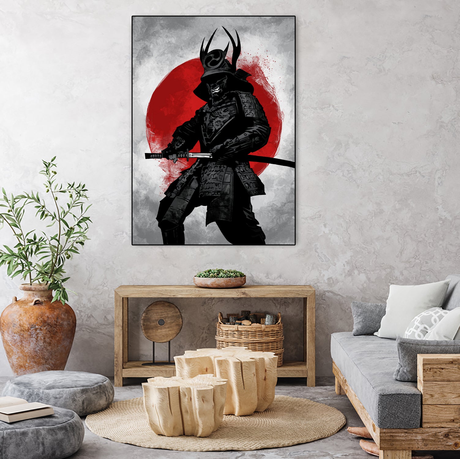 Samurai by Nikita Abakumov on GIANT ART - red digital painting