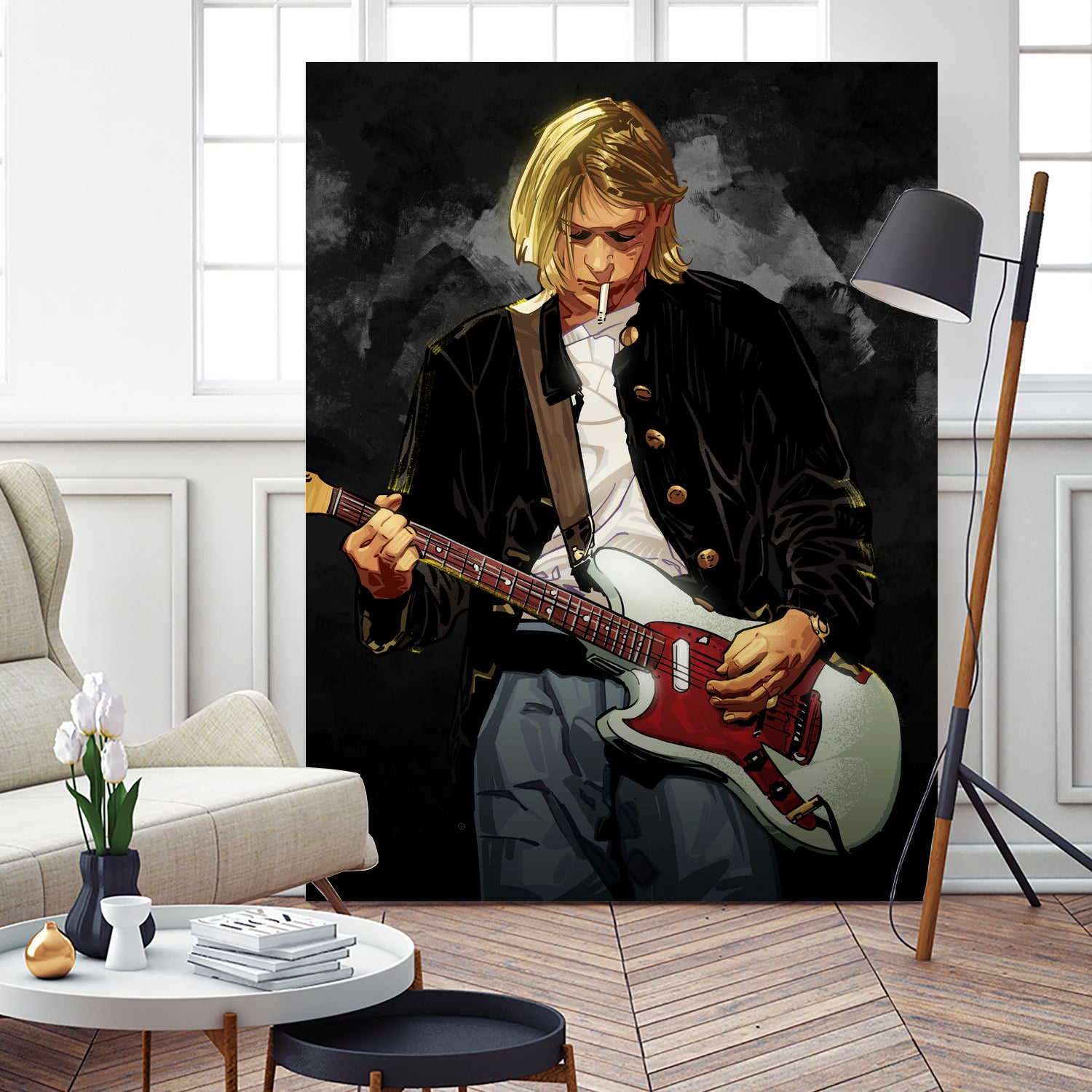 Kurt Cobain Nirvana by Nikita Abakumov on GIANT ART - black digital painting