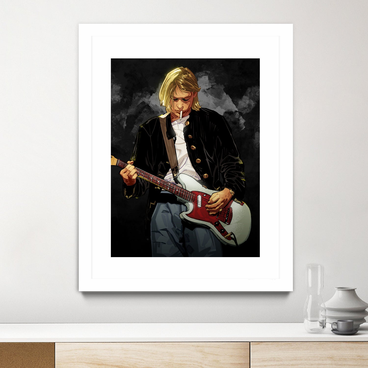 Kurt Cobain Nirvana by Nikita Abakumov on GIANT ART - black digital painting