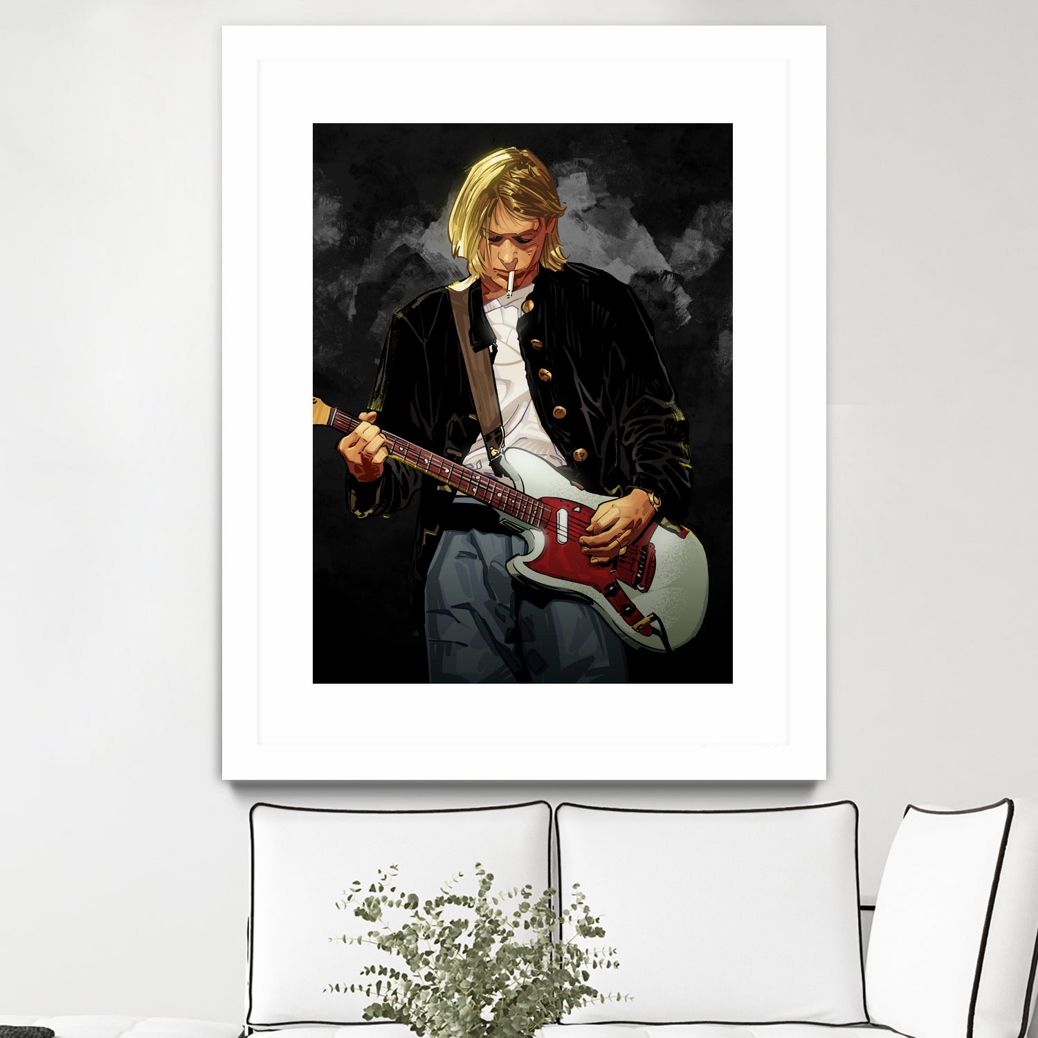 Kurt Cobain Nirvana by Nikita Abakumov on GIANT ART - black digital painting