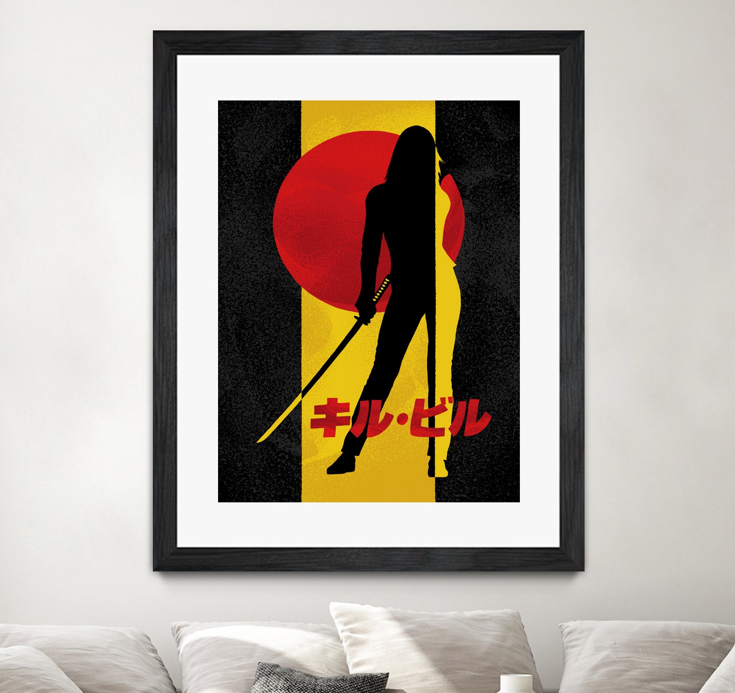 Kill Bill Silhouette by Nikita Abakumov on GIANT ART - yellow digital painting