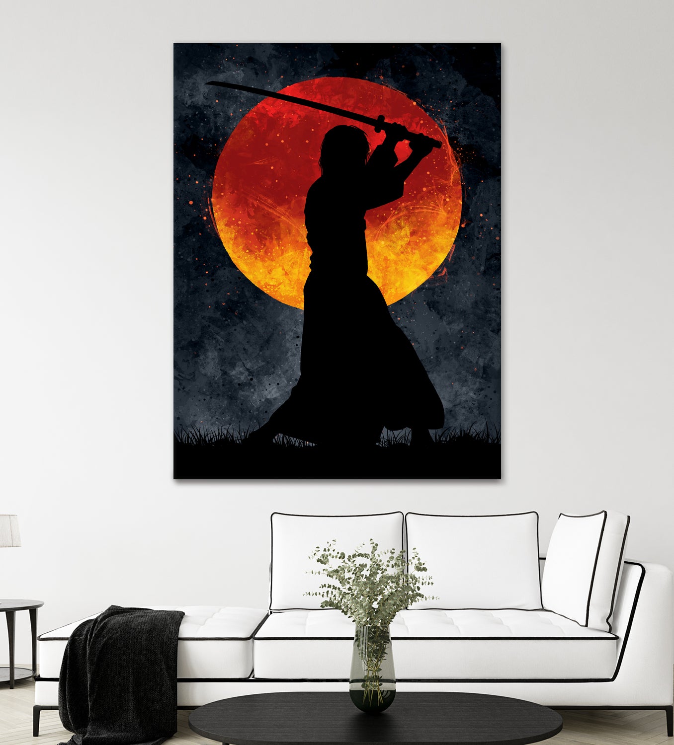 Sun Samurai Black by Nikita Abakumov on GIANT ART - black digital painting