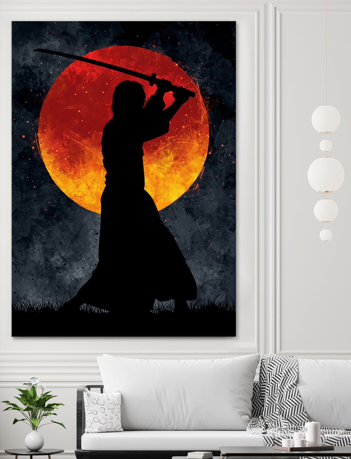 Sun Samurai Black by Nikita Abakumov on GIANT ART - black digital painting