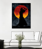 Sun Samurai Black by Nikita Abakumov on GIANT ART - black digital painting