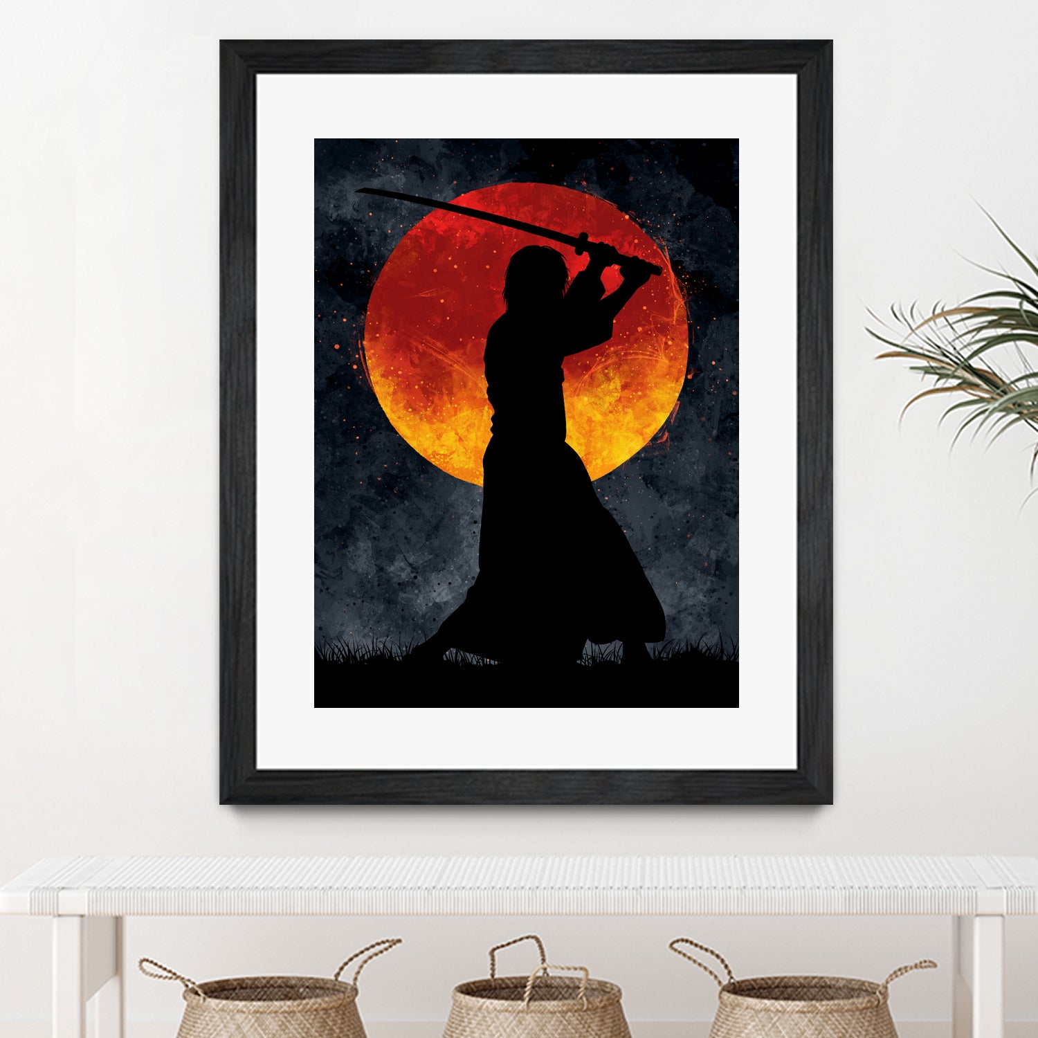 Sun Samurai Black by Nikita Abakumov on GIANT ART - black digital painting