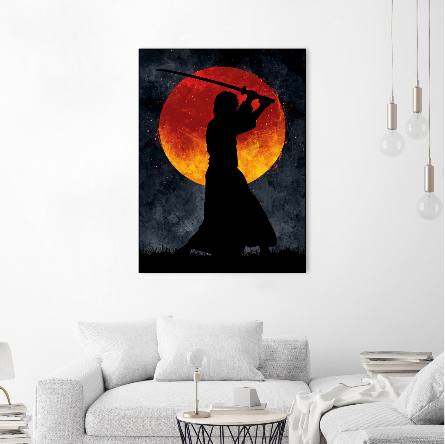 Sun Samurai Black by Nikita Abakumov on GIANT ART - black digital painting