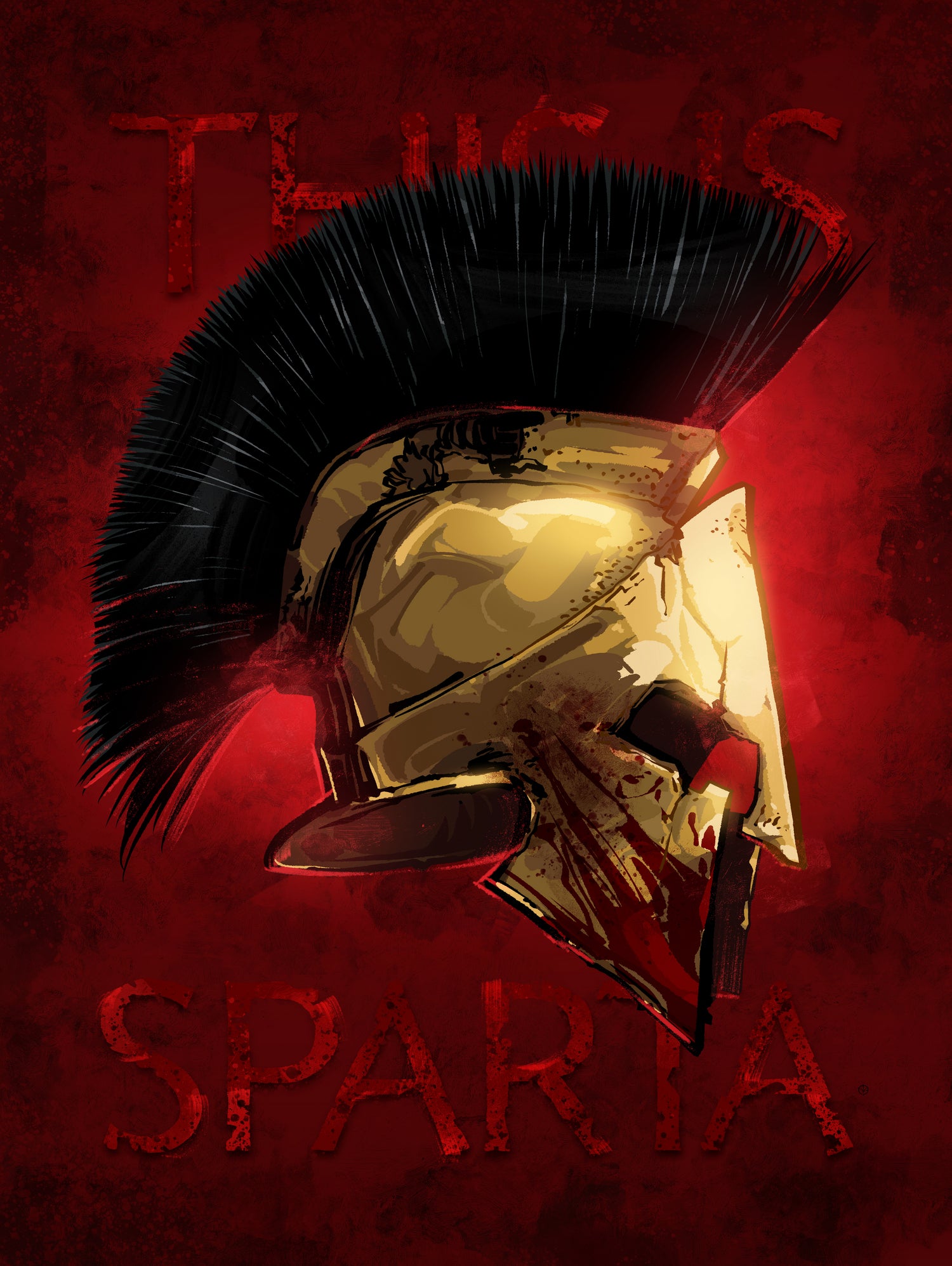 300 Spartan Helmet by Nikita Abakumov on GIANT ART - red digital painting