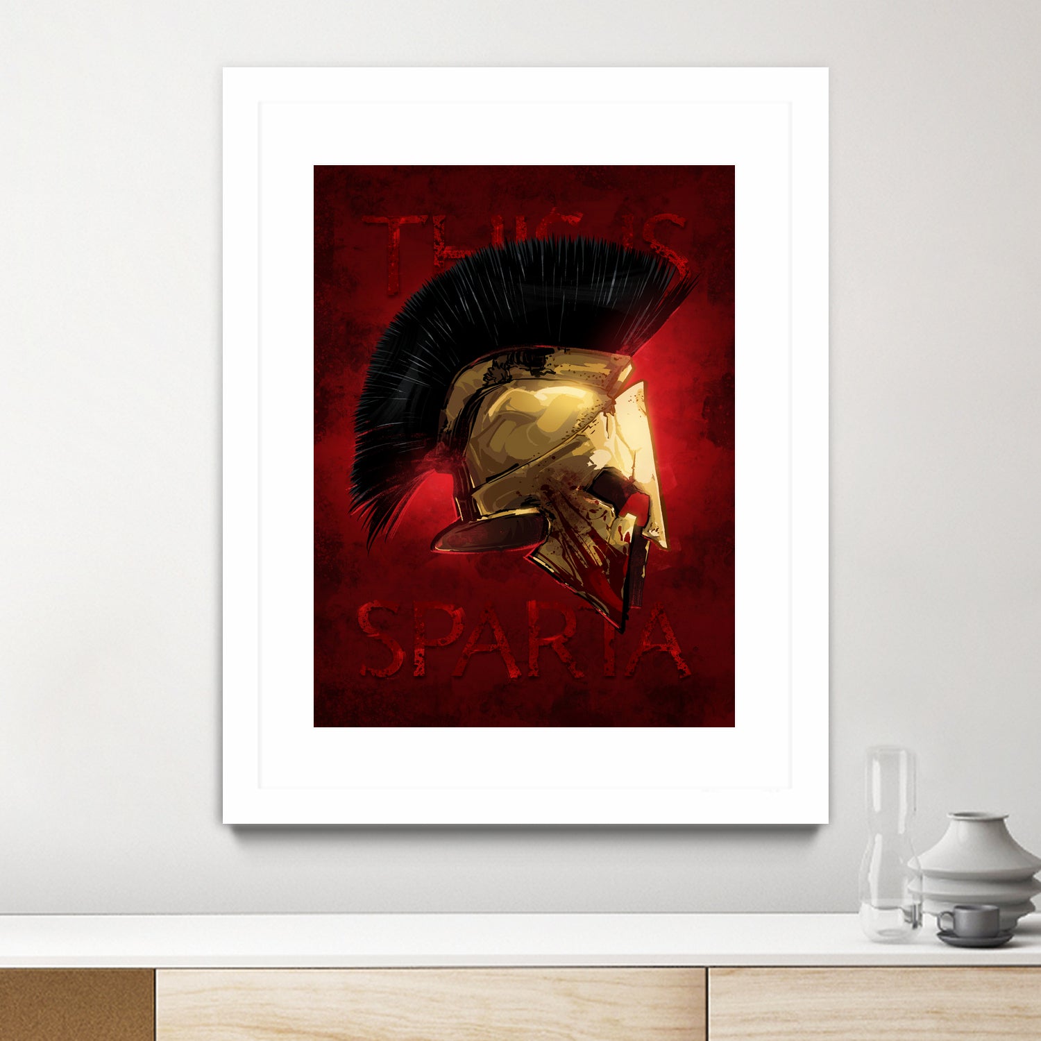 300 Spartan Helmet by Nikita Abakumov on GIANT ART - red digital painting