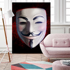 V For Vendetta Mask by Nikita Abakumov on GIANT ART - white digital painting