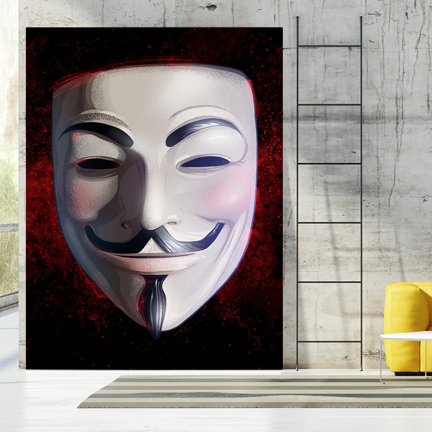 V For Vendetta Mask by Nikita Abakumov on GIANT ART - white digital painting