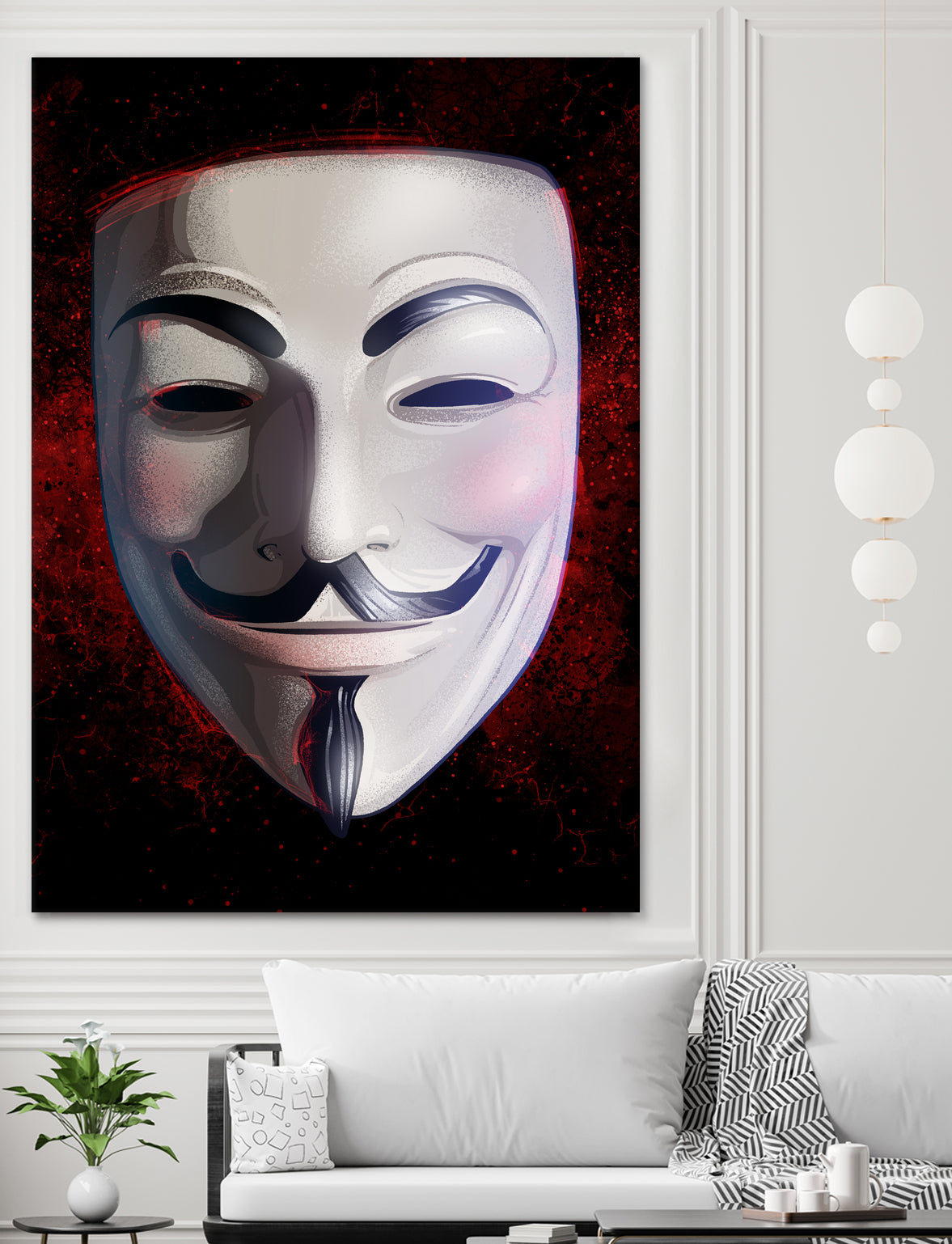 V For Vendetta Mask by Nikita Abakumov on GIANT ART - white digital painting