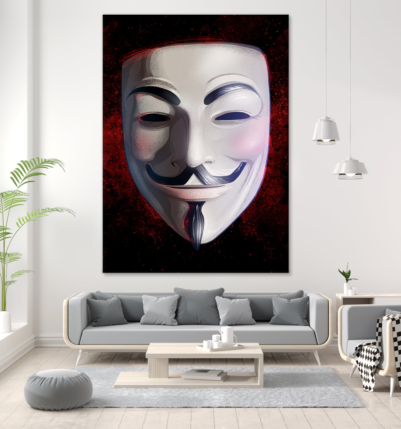 V For Vendetta Mask by Nikita Abakumov on GIANT ART - white digital painting