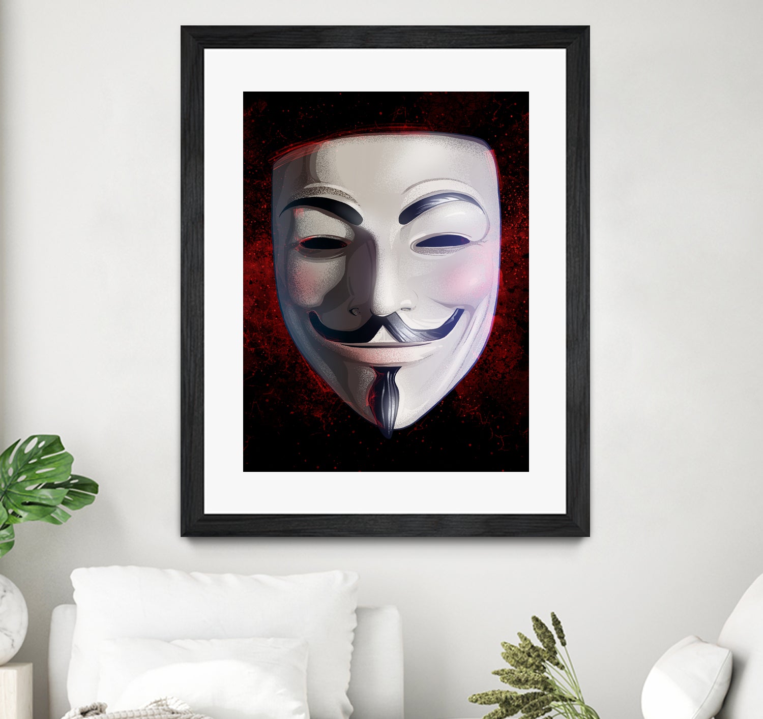 V For Vendetta Mask by Nikita Abakumov on GIANT ART - white digital painting