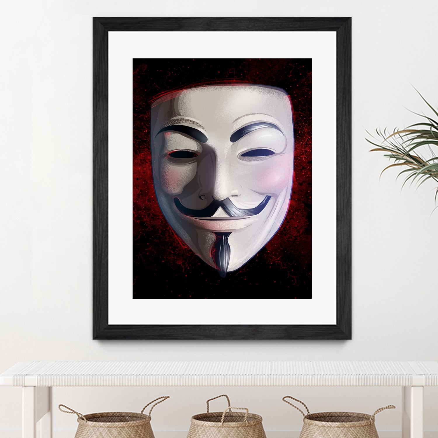 V For Vendetta Mask by Nikita Abakumov on GIANT ART - white digital painting