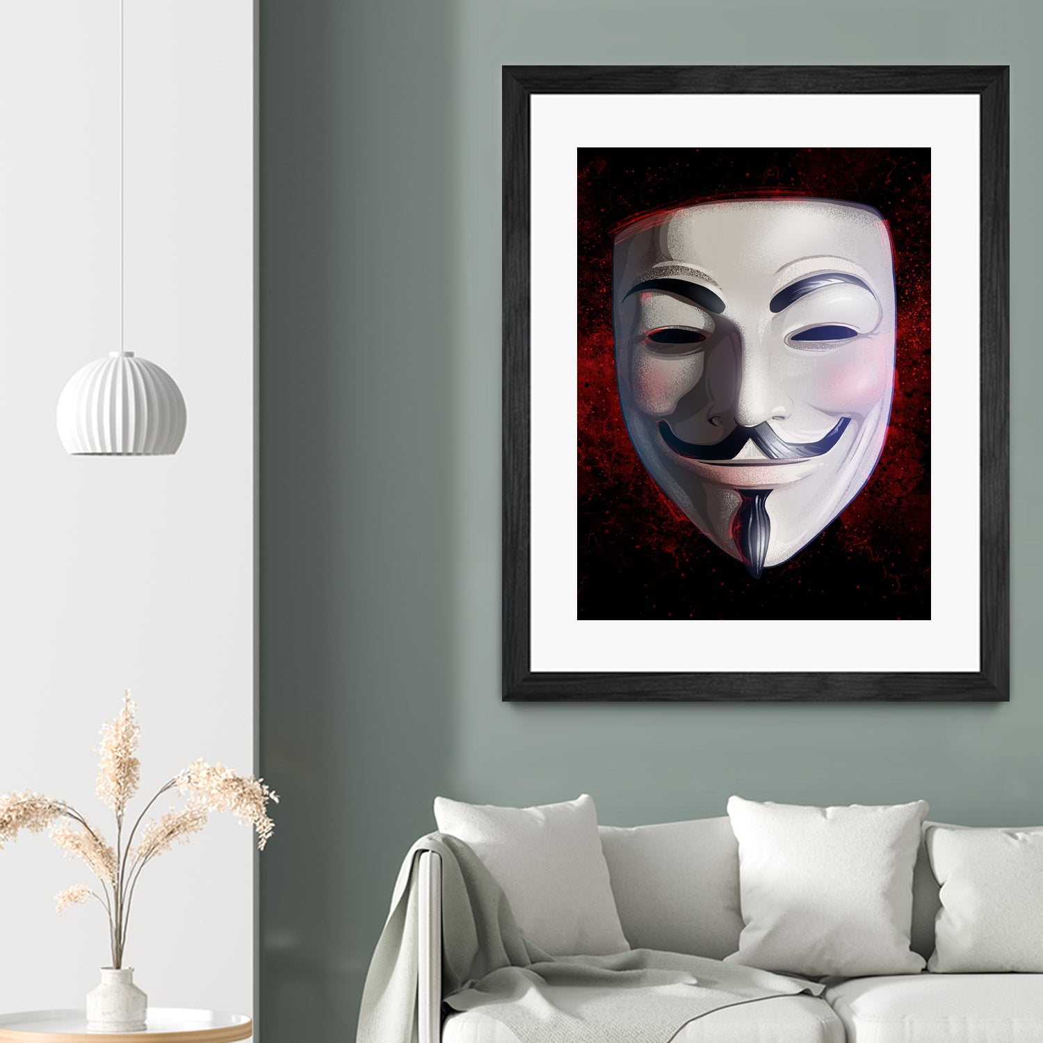 V For Vendetta Mask by Nikita Abakumov on GIANT ART - white digital painting