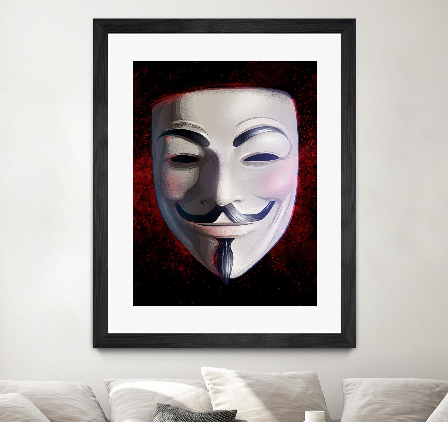 V For Vendetta Mask by Nikita Abakumov on GIANT ART - white digital painting