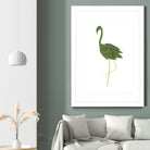 Flamingo by Olivia Lorot on GIANT ART - green photo illustration