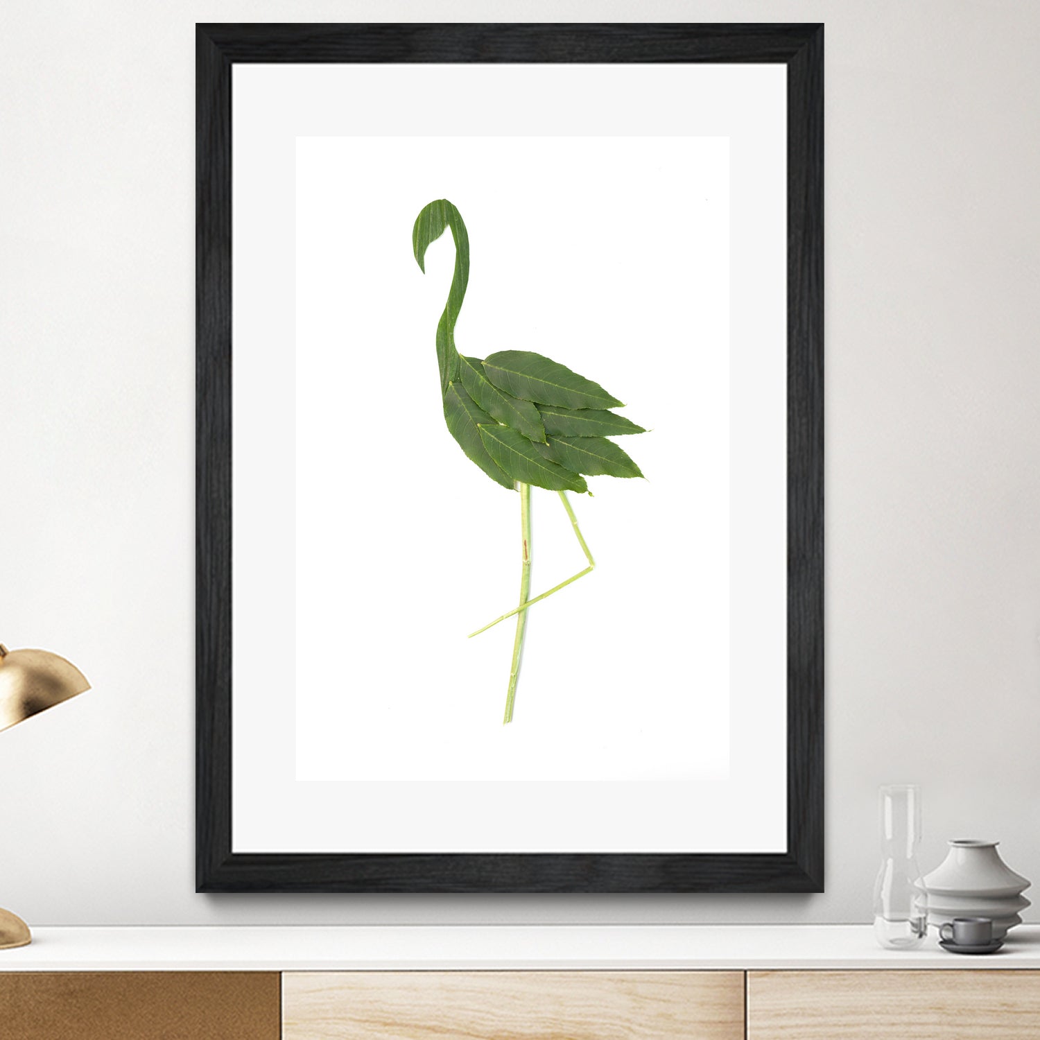 Flamingo by Olivia Lorot on GIANT ART - green photo illustration