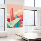 WTC NYC by Remko Heemskerk on GIANT ART - pink digital drawing