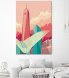 WTC NYC by Remko Heemskerk on GIANT ART - pink digital drawing