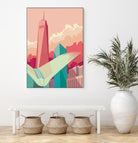 WTC NYC by Remko Heemskerk on GIANT ART - pink digital drawing